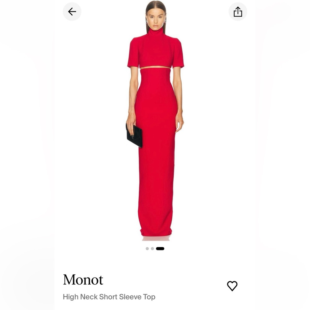 MONOT Red crop top and high waist skirt